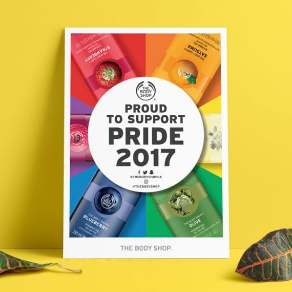 Gay Pride poster design for The Body Shop